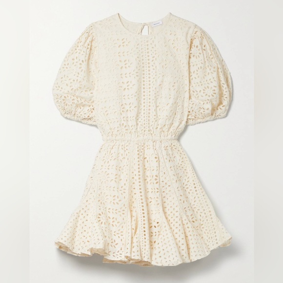 Rhode Molly open-back broderie anglaise cotton mini dress L - Picture 4 of 4